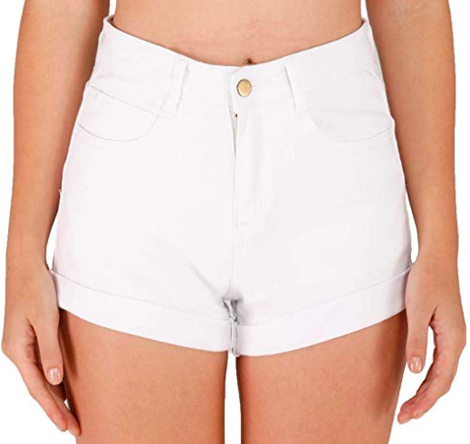 White High Waisted Shorts.png